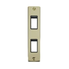 Click Deco VPBR472BK 2 Gang MiniGrid Unfurnished Architrave Plate - 2 Apertures Brass