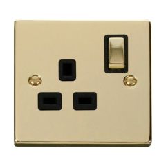 Click Deco VPBR535BK 13A 1 Gang DP Switched Socket Outlet Brass
