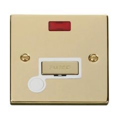 Click Deco VPBR553WH 13A FCU With Neon & Optional Flex Outlet Brass