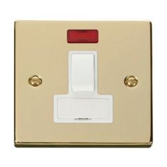 Click Deco VPBR652WH 13A DP Switched FCU With Neon Brass