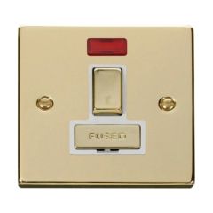 Click Deco VPBR752WH 13A DP Switched FCU With Neon Brass