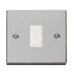 Click Deco VPCH011WH 10AX 1 Gang 2 Way Plate Switch Chrome