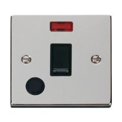 Click Deco VPCH023BK 20A DP Plate Switch With Neon & Optional Flex Outlet Chrome