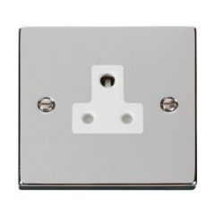 Click Deco VPCH038WH 5A Round Pin Socket Outlet Chrome