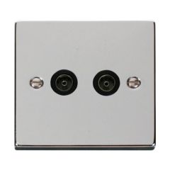 Click Deco VPCH066BK Twin Non-Isolated Coaxial Outlet Chrome