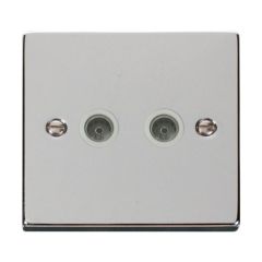Click Deco VPCH066WH Twin Non-Isolated Coaxial Outlet Chrome