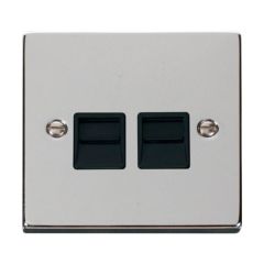Click Deco VPCH121BK Twin Telephone Outlet (Master) Chrome