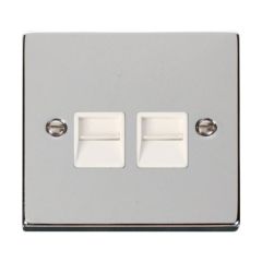 Click Deco VPCH121WH Twin Telephone Outlet (Master) Chrome