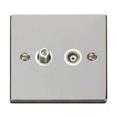 Click Deco VPCH157WH Isolated Satellite & Isolated Coaxial Outlet Chrome
