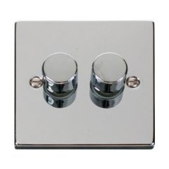 Click Deco VPCH162 2 Gang 2 Way 100W Dimmer Switch Chrome