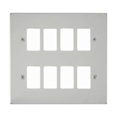 Click Deco VPCH20508 8 Gang GridPro Frontplate Chrome