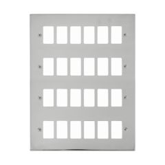 Click Deco VPCH20524 24 Gang GridPro Frontplate Chrome