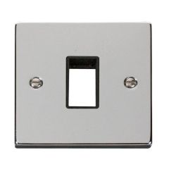 Click Deco VPCH401BK 1 Gang MiniGrid Unfurnished Plate - 1 Aperture Chrome