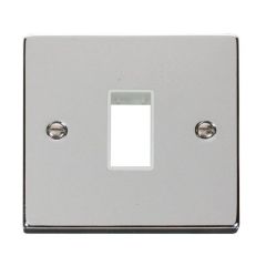 Click Deco VPCH401WH 1 Gang MiniGrid Unfurnished Plate - 1 Aperture Chrome