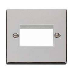 Click Deco VPCH403WH 1 Gang MiniGrid Unfurnished Plate - 3 Apertures Chrome