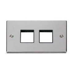 Click Deco VPCH404BK 2 Gang MiniGrid Unfurnished Plate - 2 x 2 Apertures Chrome
