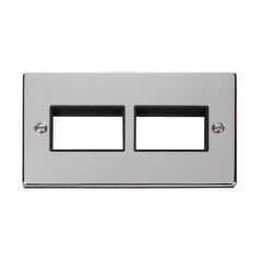 Click Deco VPCH406BK 2 Gang MiniGrid Unfurnished Plate - 2 x 3 Apertures Chrome