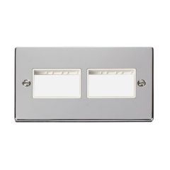 Click Deco VPCH406WH 2 Gang MiniGrid Unfurnished Plate - 2 x 3 Apertures Chrome