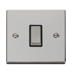 Click Deco VPCH411BK 10AX 1 Gang 2 Way Plate Switch Chrome