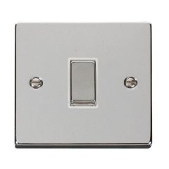 Click Deco VPCH411WH 10AX 1 Gang 2 Way Plate Switch Chrome