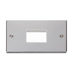 Click Deco VPCH432WH 2 Gang MiniGrid Unfurnished Plate - 3 Apertures Chrome