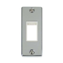 Click Deco VPCH471WH 1 Gang MiniGrid Unfurnished Architrave Plate - 1 Aperture Chrome