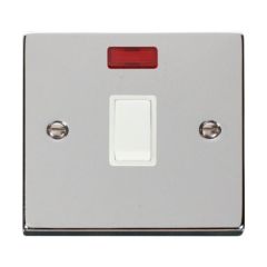 Click Deco VPCH623WH 20A DP Plate Switch With Neon Chrome