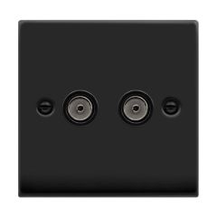 Click Deco VPMB066BK Twin Non-Isolated Coaxial Outlet Matt Black