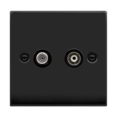 Click Deco VPMB157BK Isolated Satellite & Isolated Coaxial Outlet Matt Black