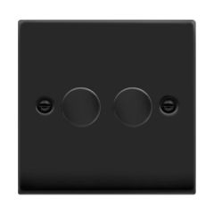 Click Deco VPMB162 2 Gang 2 Way 100W Dimmer Switch Matt Black
