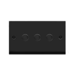 Click Deco VPMB163 3 Gang 2 Way 100W Dimmer Switch Matt Black