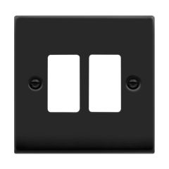Click Deco VPMB20402 2 Gang GridPro Frontplate Matt Black