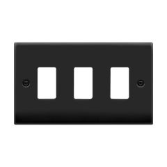 Click Deco VPMB20403 3 Gang GridPro Frontplate Matt Black