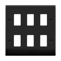 Click Deco VPMB20506 6 Gang GridPro Frontplate Matt Black