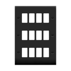 Click Deco VPMB20512 12 Gang GridPro Frontplate Matt Black