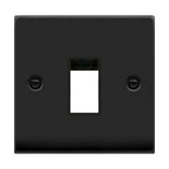 Click Deco VPMB401BK 1 Gang MiniGrid Unfurnished Plate - 1 Aperture Matt Black