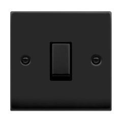 Click Deco VPMB411BK 10AX 1 Gang 2 Way Plate Switch Matt Black