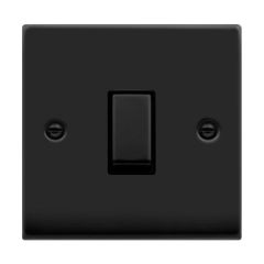 Click Deco VPMB425BK 10AX 1 Gang Intermediate Plate Switch Matt Black