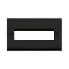 Click Deco VPMB426BK 2 Gang MiniGrid Unfurnished Plate - 6 In-Line Apertures Matt Black