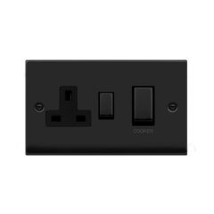 Click Deco VPMB504BK 45A 2 Gang DP Switch With 13A DP Switched Socket Outlet Matt Black