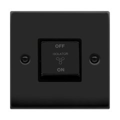 Click Deco VPMB520BK 10A 3 Pole Fan Isolation Plate Switch Matt Black