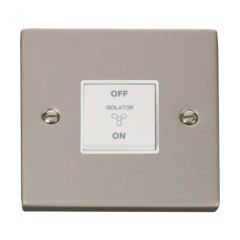 Click Deco VPPN020WH 10A 3 Pole Fan Isolation Plate Switch Pearl Nickel