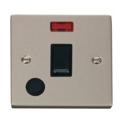 Click Deco VPPN023BK 20A DP Plate Switch With Neon & Optional Flex Outlet Pearl Nickel