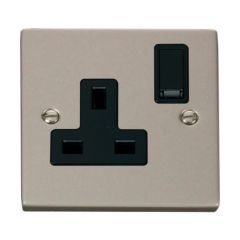 Click Deco VPPN035BK 13A 1 Gang DP Switched Socket Outlet Pearl Nickel