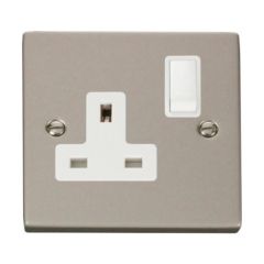 Click Deco VPPN035WH 13A 1 Gang DP Switched Socket Outlet Pearl Nickel