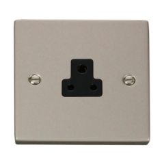 Click Deco VPPN039BK 2A Round Pin Socket Outlet Pearl Nickel