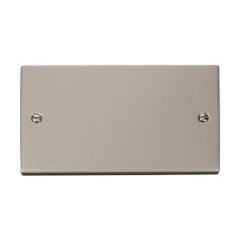 Click Deco VPPN061 2 Gang Blank Plate Pearl Nickel