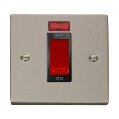 Click Deco VPPN201BK 45A 1 Gang DP Plate Switch With Neon Pearl Nickel