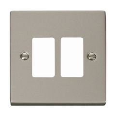 Click Deco VPPN20402 2 Gang GridPro Frontplate Pearl Nickel