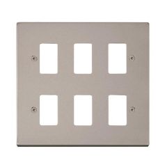 Click Deco VPPN20506 6 Gang GridPro Frontplate Pearl Nickel